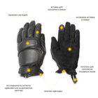 Тактичні шкіряні зимові рукавички на флісовій підкладці GlovesUA мод.312-б Чорний 8.5 - зображення 4