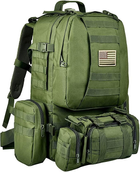 Американський тактичний рюкзак Molle Army Assault QT&QY 60 літрів Green - зображення 1