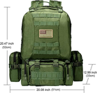 Американський тактичний рюкзак Molle Army Assault QT&QY 60 літрів Green - зображення 2