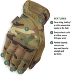 Тактичні робочі рукавички Mechanix Wear: MultiCam FastFit з можливістю торкання - зображення 6