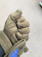 Перчатки зимние флисовые пальцевые Койот размер универсальный тактические перчатки зимние - изображение 4