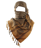 Платок шарф арафатка, шемаг, куфия 110см - Black/Khaki Primo хаки - изображение 1