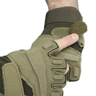 Перчатки тактические короткие Han-Wild HW72 Green L мужские с защитными вставками без пальцев (SK-9875-42466) - изображение 4