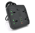 Сетевой фильтр TB-Т18, 4 розетки + 2 USB+ PD, 2 м, сечение 3х0,75мм, 3000W, Black