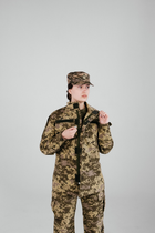 Тактическая женская военная форма комплект костюм, ( Китель + Штаны ), Камуфляж: Пиксель ВСУ ММ-14 , Размер: XS - изображение 2