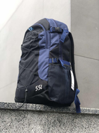 Универсальный туристический рюкзак 55 литров из влагоотталкивающей ткани черно синий - изображение 3