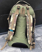 Универсальный туристический рюкзак 65 литров из влагоотталкивающей ткани хаки - изображение 3