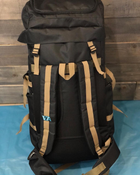 Универсальный туристический рюкзак 85 литров из влагоотталкивающей ткани походный черный - изображение 7