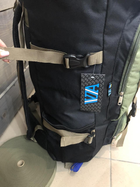 Універсальний рюкзак тактичний 75 літрів, військовий водовідштовхувальний рюкзак із щільної тактичної тканини чорно зелений - зображення 4