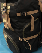 Универсальный туристический рюкзак 85 литров из влагоотталкивающей ткани походный хаки - изображение 3