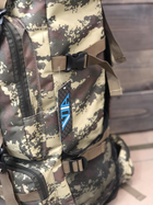 Универсальный рюкзак тактический 75 литров, военный водоотталкивающий рюкзак из плотной тактической ткани хаки - изображение 5