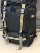 Універсальний рюкзак тактичний 75 літрів, військовий водовідштовхуючий рюкзак із щільної тактичної тканини чорний - зображення 3