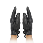 Рукавички зимові тактичні шкіри на флісовій підкладці GlovesUA мод.312-б Чорний 10,5 - зображення 5