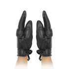 Рукавички зимові тактичні шкіри на флісовій підкладці GlovesUA мод.312-б Чорний 11 - зображення 5