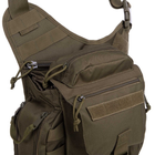 Прочная тактическая сумка через плечо военная однолямочная из ткани SILVER KNIGHT Оливковый (TY-517) - изображение 4