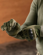 Тактичні рукавички Combat військові з посиленою долонею Хакі L - зображення 3