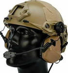 Навушники активні тактичні з кріпленням на каску та мікрофоном EARMOR M32H для військових 22dB Койот - зображення 4