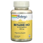 Аминокислота Solaray бетаин HCL пепсин HCL PEPSIN 650mg