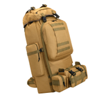 Большой рюкзак тактический армейский туристический Armory Tacal-A4-Sand для ЗСУ, военный, универсальный на 100л с дождевиком Песочный - изображение 5