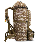 Большой рюкзак тактический армейский туристический Armory Tacal-A4-Brown Pixel для ЗСУ, военный, универсальный на 100л с дождевиком Коричневый - изображение 3