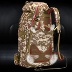 Большой рюкзак тактический армейский туристический Armory Tacal-A4-Brown Pixel для ЗСУ, военный, универсальный на 100л с дождевиком Коричневый - изображение 10