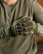 Тактичні рукавички Combat військові з посиленою долонею Хакі XL - зображення 4