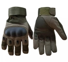Тактичні рукавички Combat військові з посиленою долонею Хакі XL - зображення 5