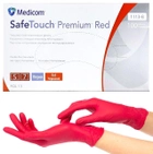Рукавиці нітрилові підвищенох щільності Medicom Premium Red розмір S червоні 100 шт - зображення 1