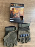 Перчатки тактические беспалые Combat с косточкой, размер L олива - изображение 6