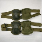 Комплект захисту тактичні наколінники та налокітники F001 олива зелені - зображення 2