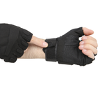 Перчатки тактические короткие Han-Wild HW72 Black XL мужские без пальцев с защитными вставками taktical LOZ - изображение 3