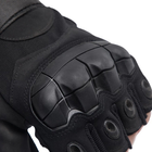 Перчатки тактические FG Черный L без пальцев с защитой на костяшки - изображение 4