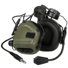 Активные наушники на шлем каску с микрофоном гарнитурой Earmor M32H Green (15025) - изображение 3