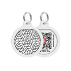 Адресник WAUDOG Smart ID з QR паспортом, преміум, малюнок "Геометрія", діаметр 25 мм (0625-0202)