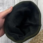 Вязанная шапка мужская на флисе зимняя размер универсальный Оливковая (kt-7737) - изображение 4