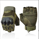 Тактические армейские перчатки CORHUNTER беспалые цвет Хаки размер L (HF -115L) - изображение 4