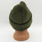 Чоловіча тактична трикотажна шапка на флісі з відворотом, Оліва - зображення 3