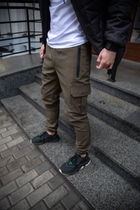 Чоловічі зимові тактичні штани Soft Shell хакі на флісі Flash Карго M - зображення 9