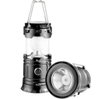 Туристический LED фонарь JH-5800T солнечная панель, режим павер банка, питание аккумулятор Чёрный