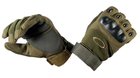 Тактические перчатки полнопалые Oakley L темно-зеленые - изображение 7