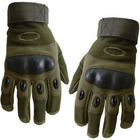 Тактические перчатки полнопалые Oakley L темно-зеленые - изображение 8