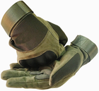 Тактические перчатки полнопалые Oakley L темно-зеленые - изображение 9