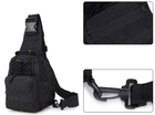 Рюкзак сумка тактична військова Oxford 600D 6L через плече Black - зображення 8