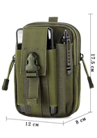 Подсумок-органайзер EasyFit S.Knight для телефона, документов и личных вещей олива /MOLLE/ (тактический утилитарный, сумка-чехол на РПС, пояс, жилет, ремень) - изображение 2