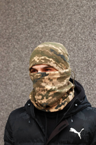 Зимовий флісовий комплект для військових: Бафф, шапка, рукавиці колір Піксель - зображення 2