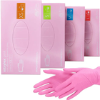 Рукавички нітрилові Nitrylex® Pink, щільність 3.5 г. - рожеві (100 шт) - зображення 1
