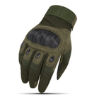 Перчатки тактические FG FQ20T001 Зеленый XL полнопалые с защитой на костяшках + сенсорные нашивки - изображение 1