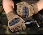Перчатки тактические FG FQ20T001 Песочный L полнопалые с защитой на костяшках + сенсорные нашивки - изображение 3