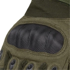 Рукавички тактичні FG FQ20T001 Зелений XL повнопалі із захистом на кісточках + сенсорні нашивки - зображення 2