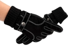 Мужские замшевые зимние перчатки черные Touch - изображение 1